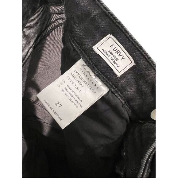 Kancan Women's Black Distressed Ankle Skinny Jeans Size 27 Mid Rise - Picture 4 of 4